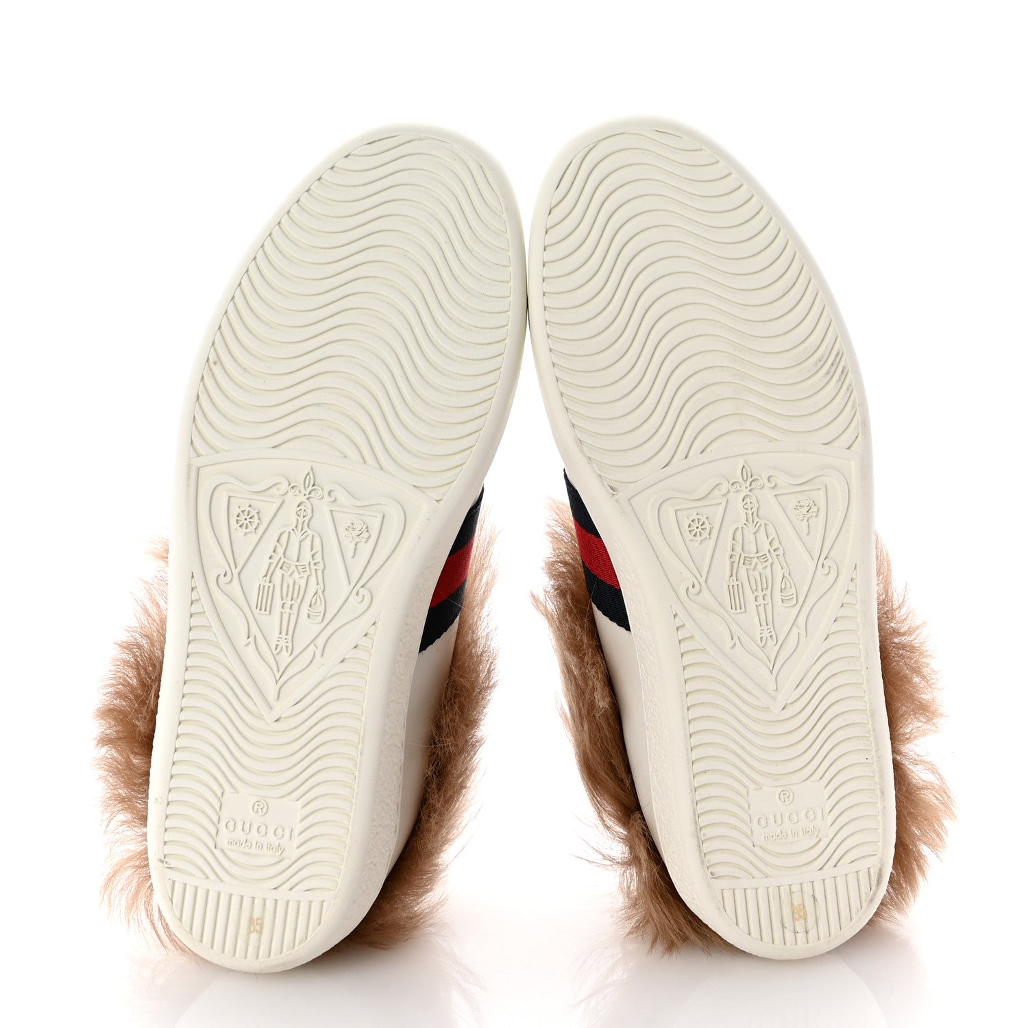 Gucci Calfskin Wool Web Bee Embroidered Womens Ace Sneakers 35 White 6 of 9