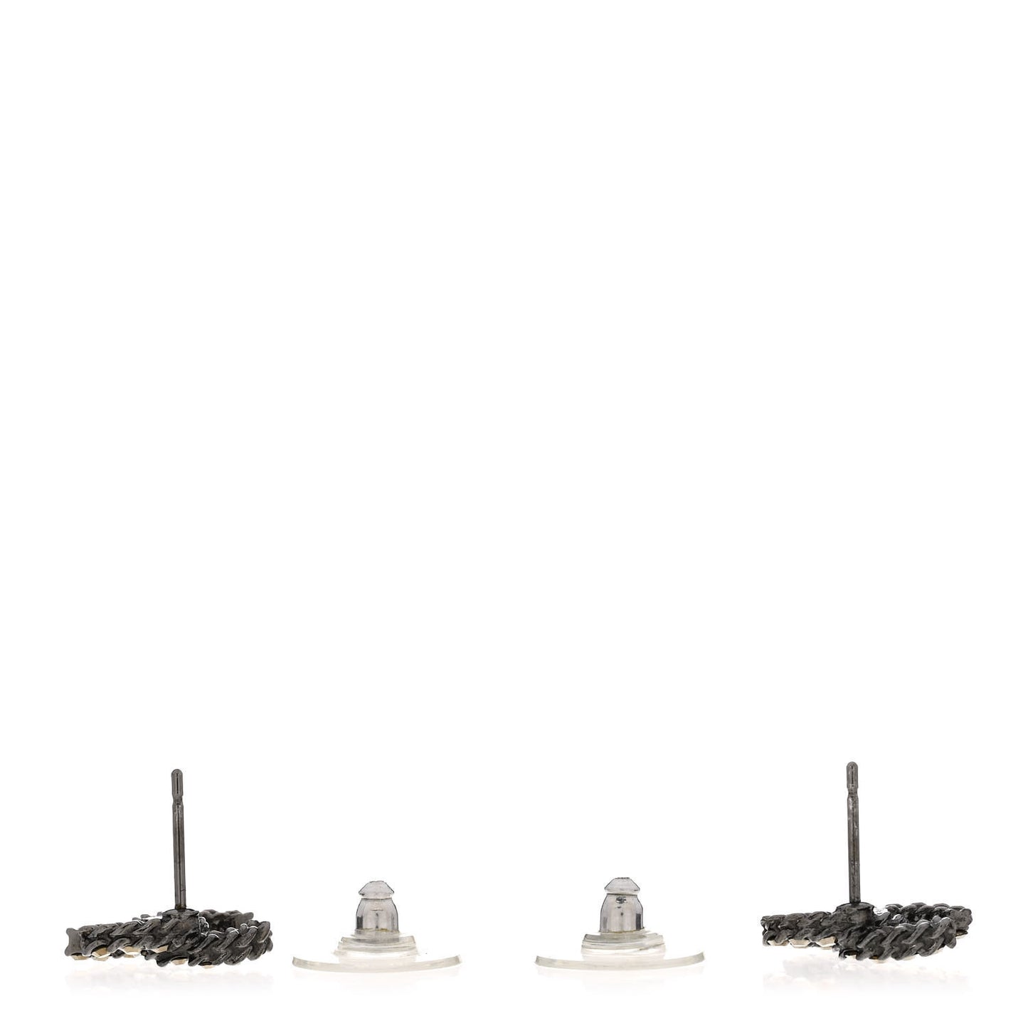 Crystal CC Earrings Ruthenium