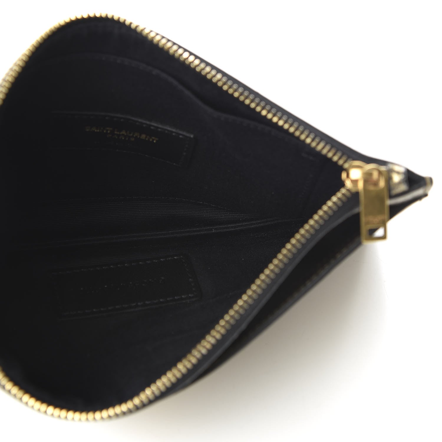 Saint Laurent Metallic Grain De Poudre Monogram Bill Pouch Gold 5 of 8