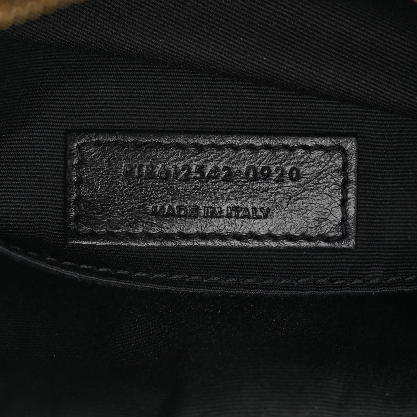 Raffia Canvas Monogram Lou Camera Bag Black