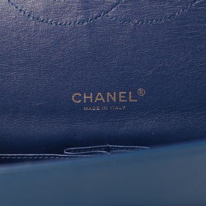 Chanel Patent Quilted Maxi Double Flap Blue 5 of 8