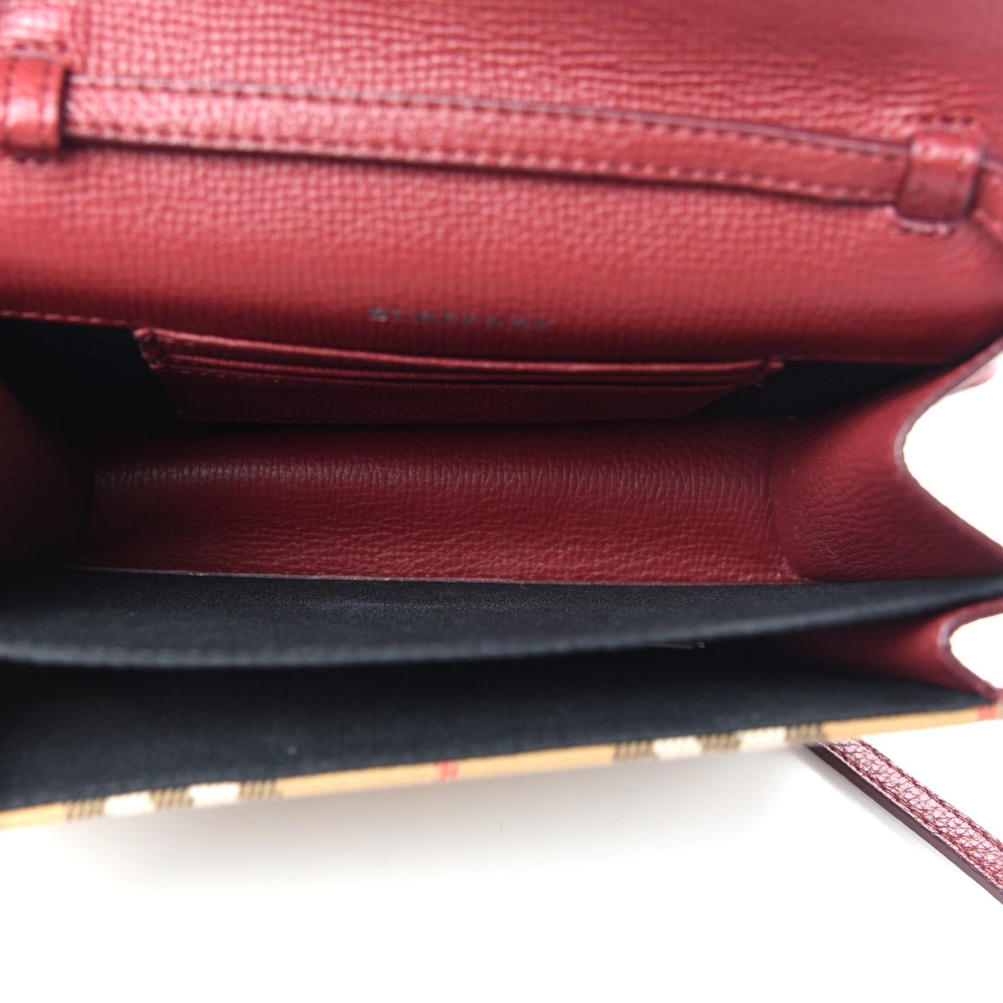 Derby Calfskin House Check Mini Macken Crossbody Bag Russet Red