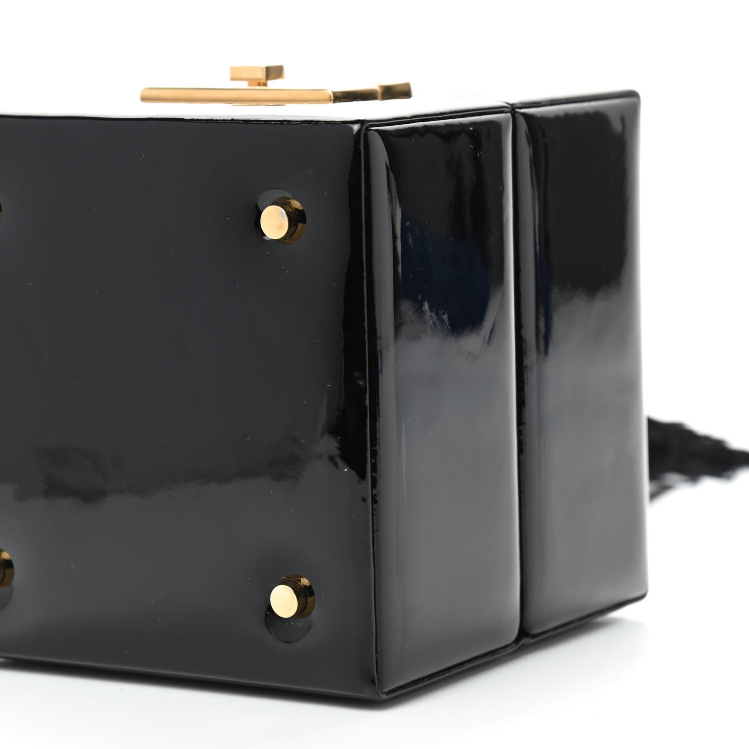 Saint Laurent Patent Jerry Cube Box Clutch Black 8 of 10