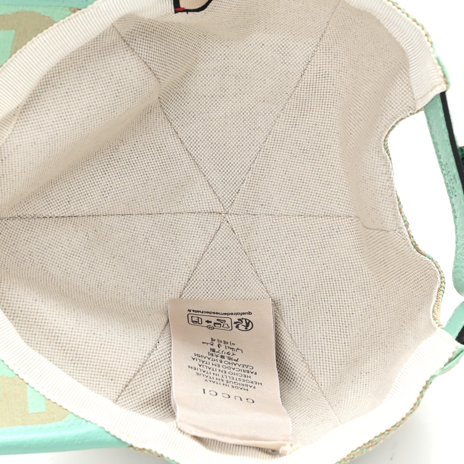 Gucci Monogram Jumbo GG Mosteri Baseball Hat Beige Pepper Mint 7 of 10