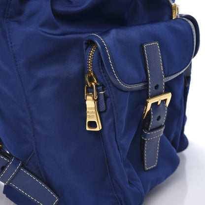 Prada Tessuto Nylon Saffiano Vela Medium Backpack Blue 11 of 11