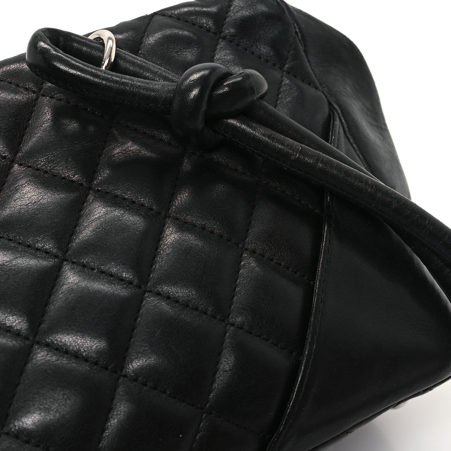 Calfskin Quilted Large Cambon Bowler Black
