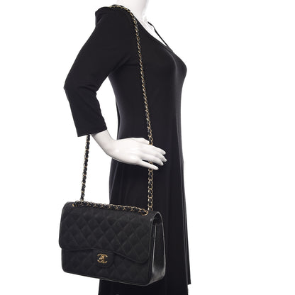 Chanel Caviar Quilted Jumbo Double Flap Black 2 of 10