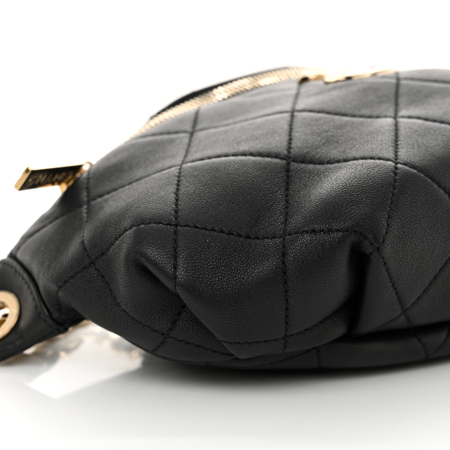 Chanel Lambskin Quilted Resin Bi-Color Waist Bag Fanny Pack Black 9 of 10