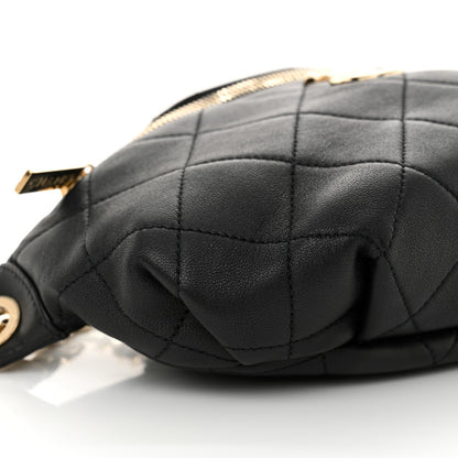 Chanel Lambskin Quilted Resin Bi-Color Waist Bag Fanny Pack Black 9 of 10