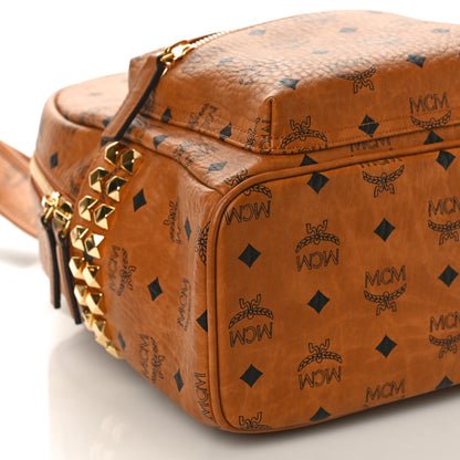 MCM Visetos Small Side Stud Stark Backpack Cognac 7 of 8