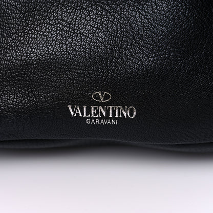 Valentino Garavani Pebbled Calfskin Beaded Rockstud Belt Bag Black 11 of 12