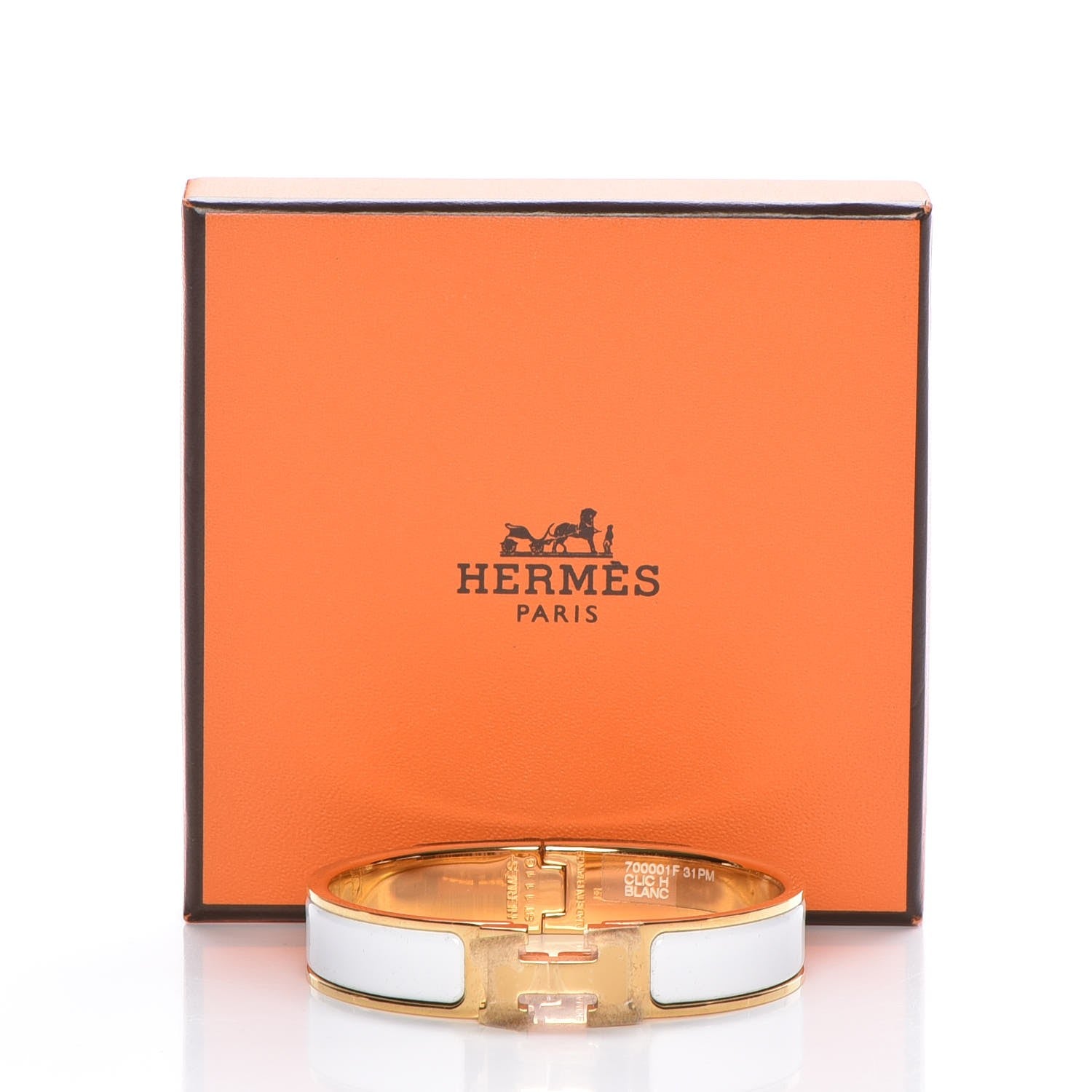 Hermes Enamel Narrow Clic Clac H Bracelet PM White 6 of 6