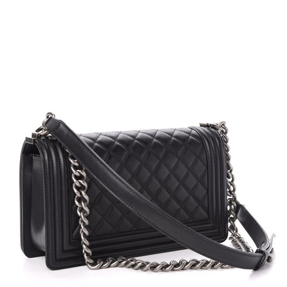 Chanel Lambskin Quilted Medium Boy Flap Black 4 of 12