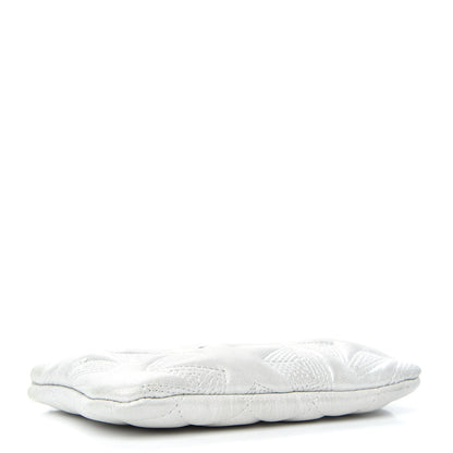 Chanel Metallic Lambskin Star Embossed Coin Purse Case Silver 4 of 8