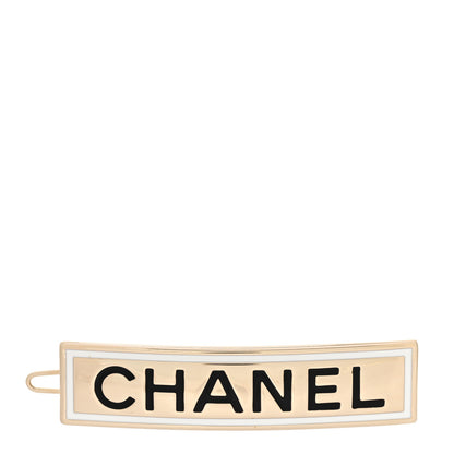 Chanel Metal Enamel Logo Brooch Gold Gold 1 of 3