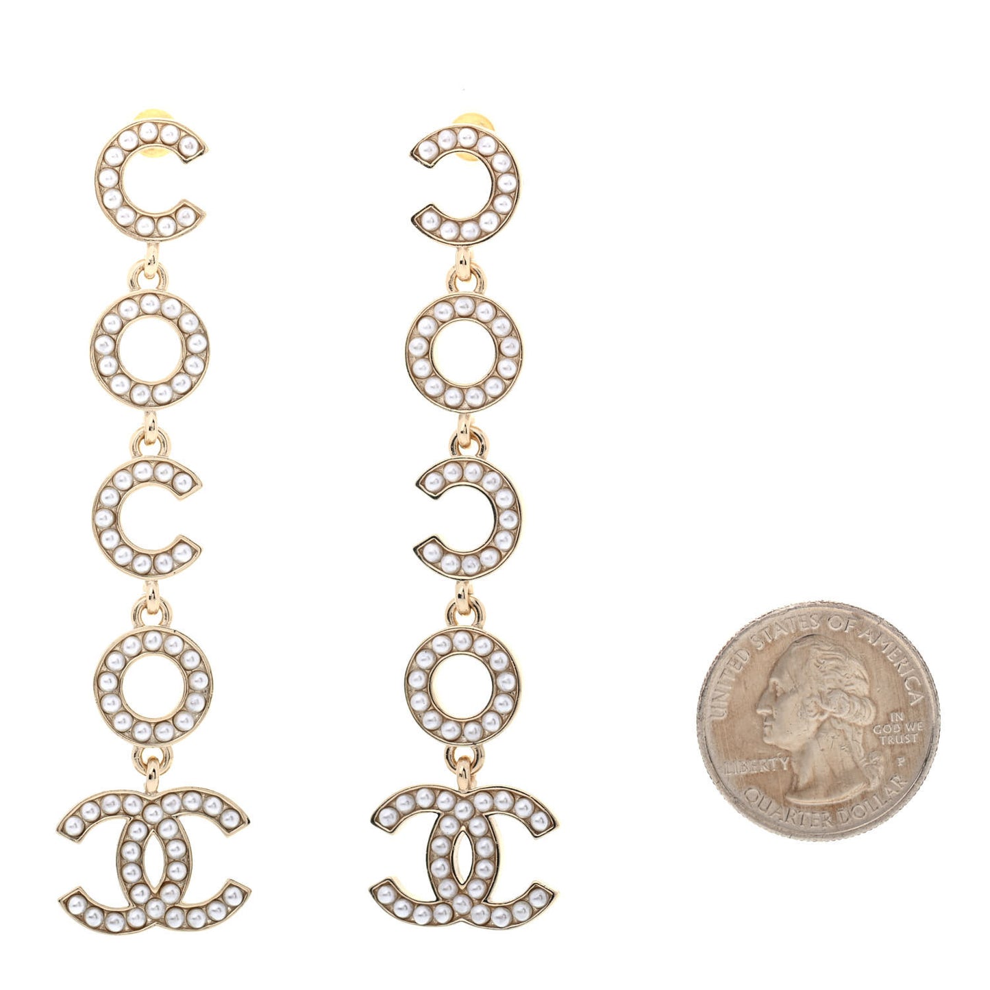 Pearl Coco Drop Earrings Gold