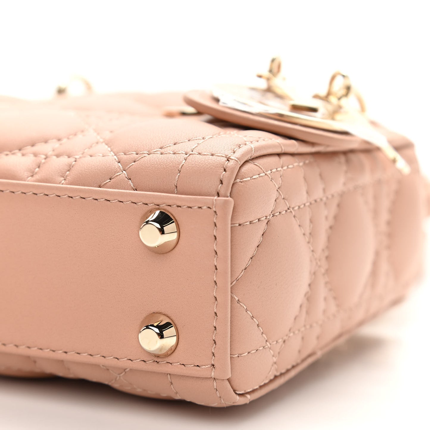Lambskin Cannage Micro Lady Dior Rose Des Vents
