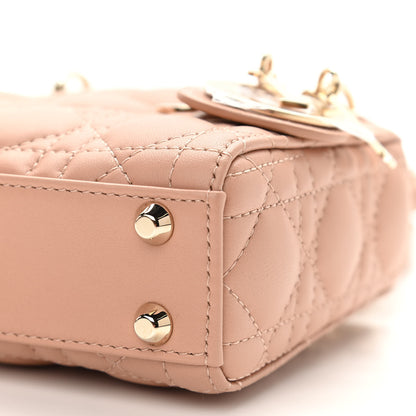 Christian Dior Lambskin Cannage Micro Lady Dior Rose Des Vents 6 of 11