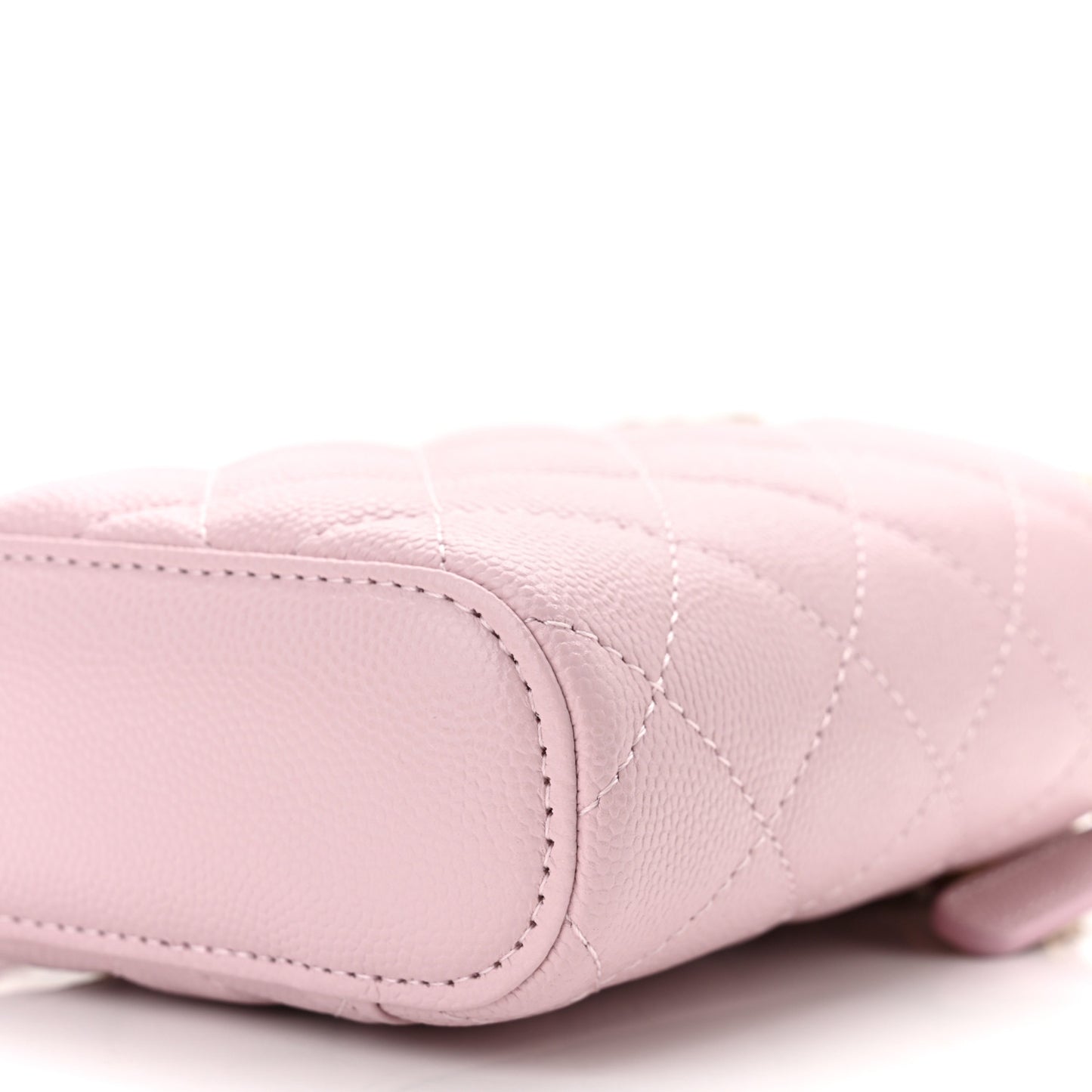 Caviar Quilted Vertical Coco Beauty Vanity Case With Chain Pale Pink