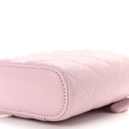 Chanel Caviar Quilted Vertical Coco Beauty Vanity Case With Chain Pale Pink 9 of 11