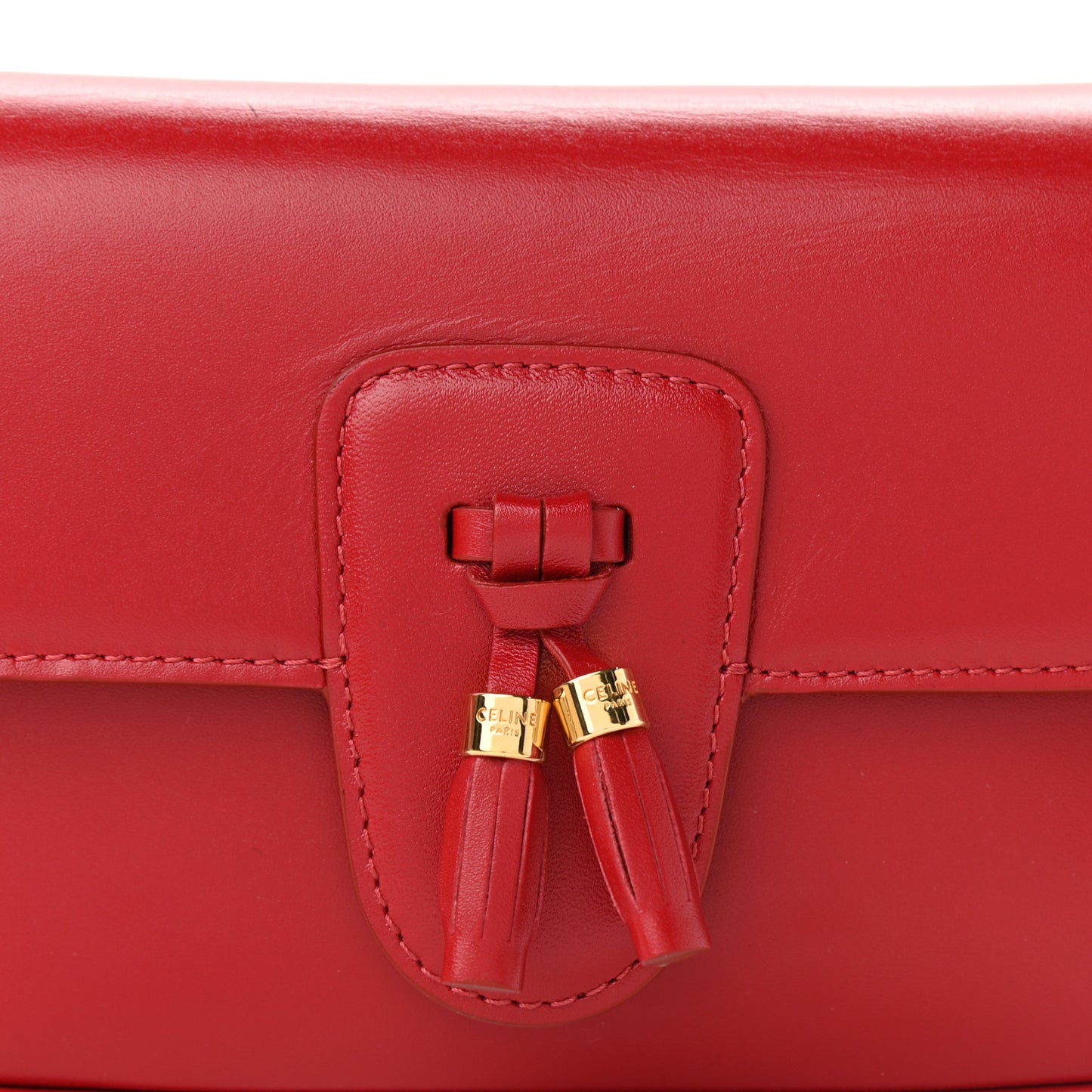 Smooth Calfskin Tassel Belt Bag Red