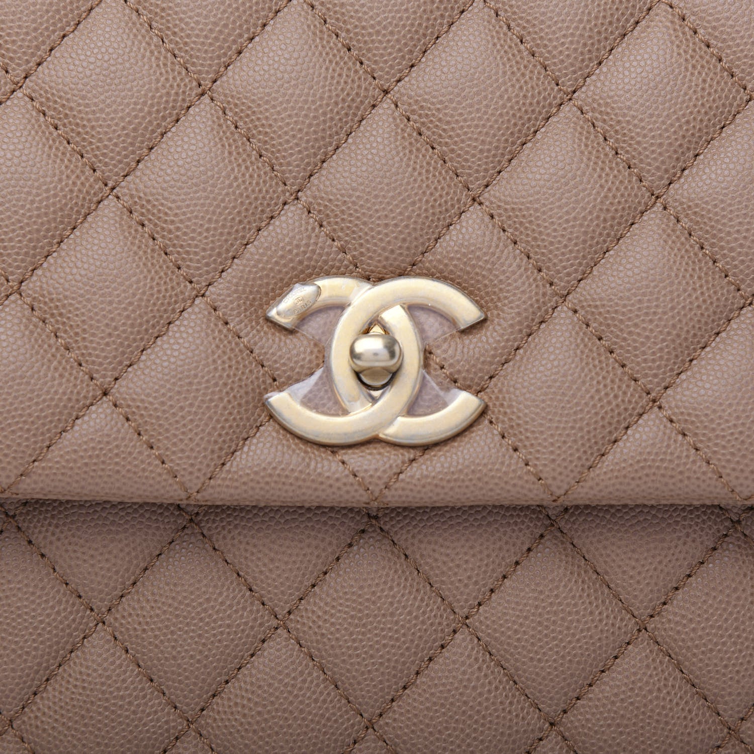 Chanel Caviar Lizard Quilted Large Coco Handle Flap Beige 13 of 13