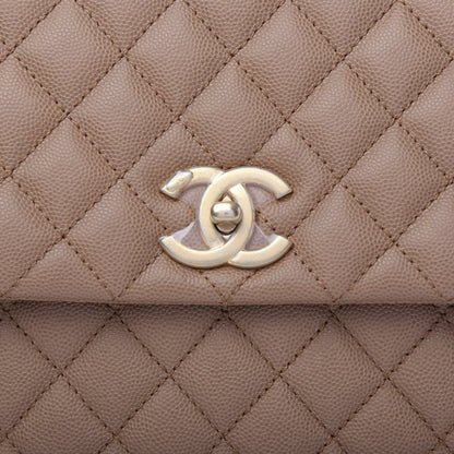 Chanel Caviar Lizard Quilted Large Coco Handle Flap Beige 13 of 13