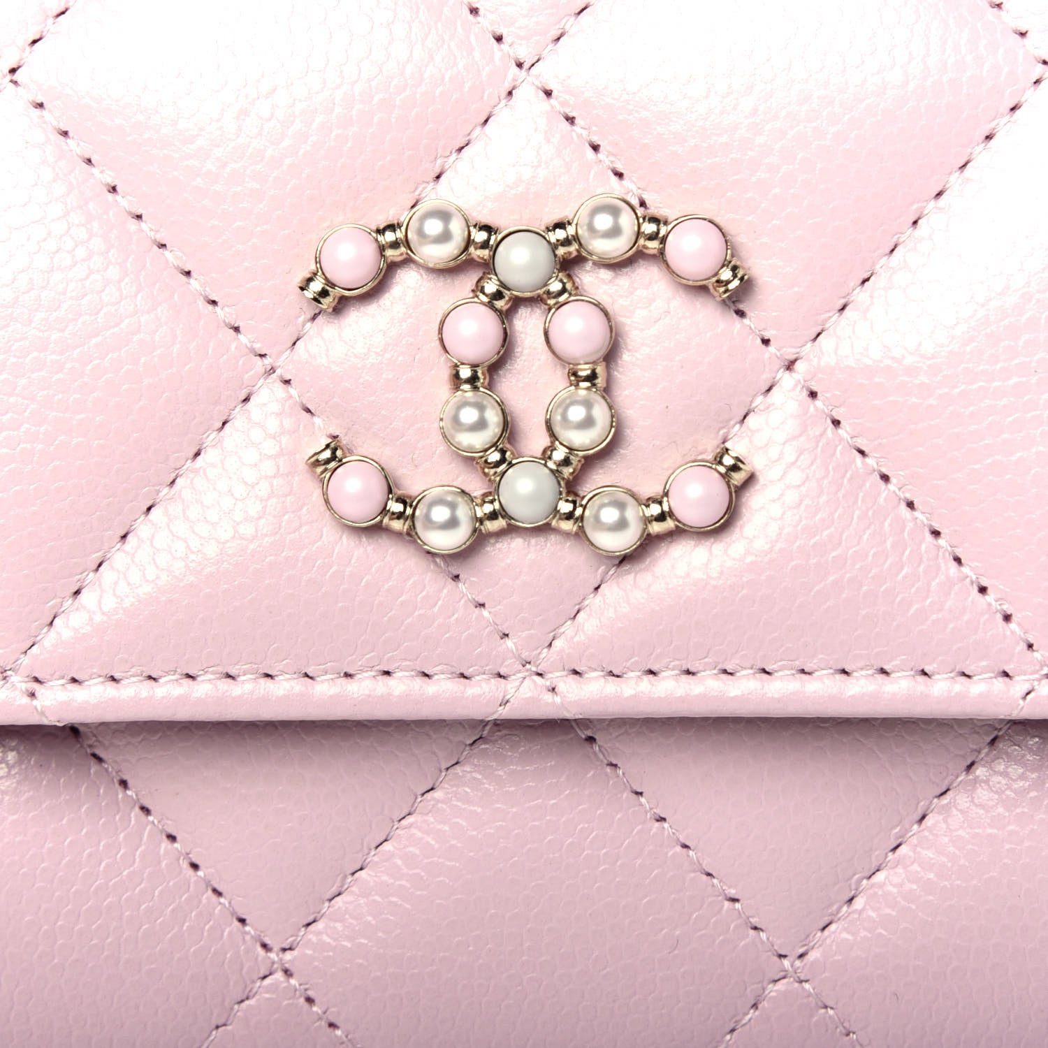 Chanel Caviar Quilted Coco Candy Card Holder On Chain Light Pink 11 of 12