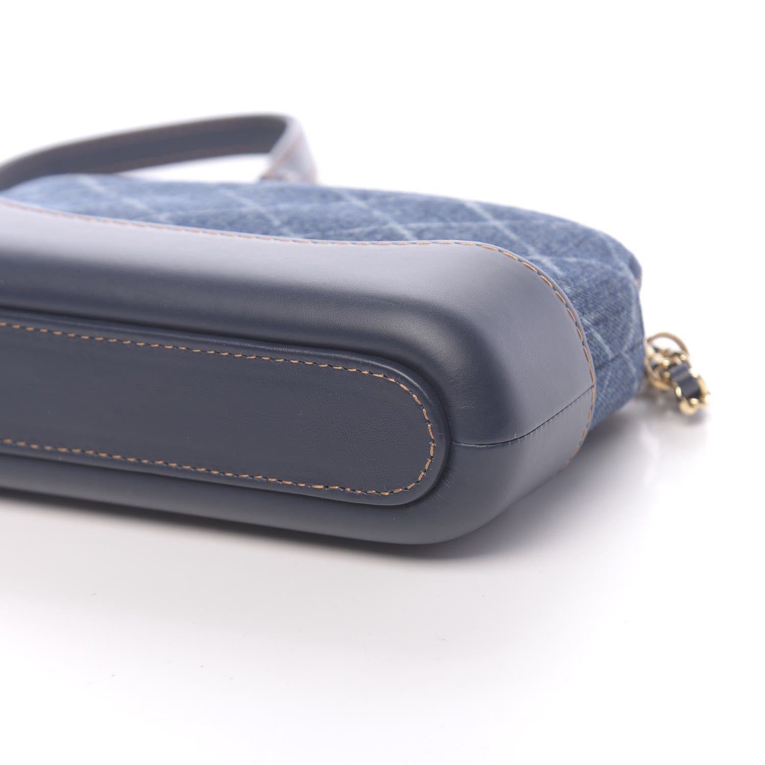 Chanel Denim Calfskin Quilted Small Gabrielle Clutch With Chain Blue 13 of 13