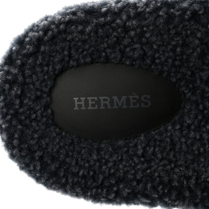 Hermes Woolskin Mens Chypre Sandals 42 Gris Chiné 7 of 8