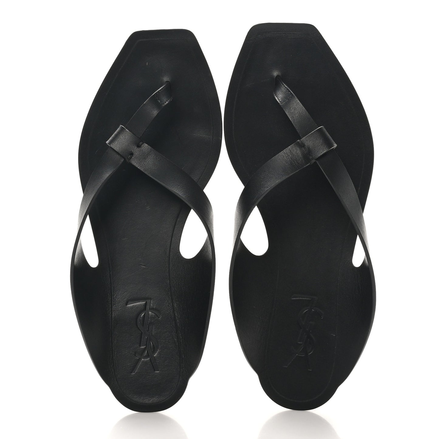 Calfskin Tower 05 Slide Sandals 37.5 Black