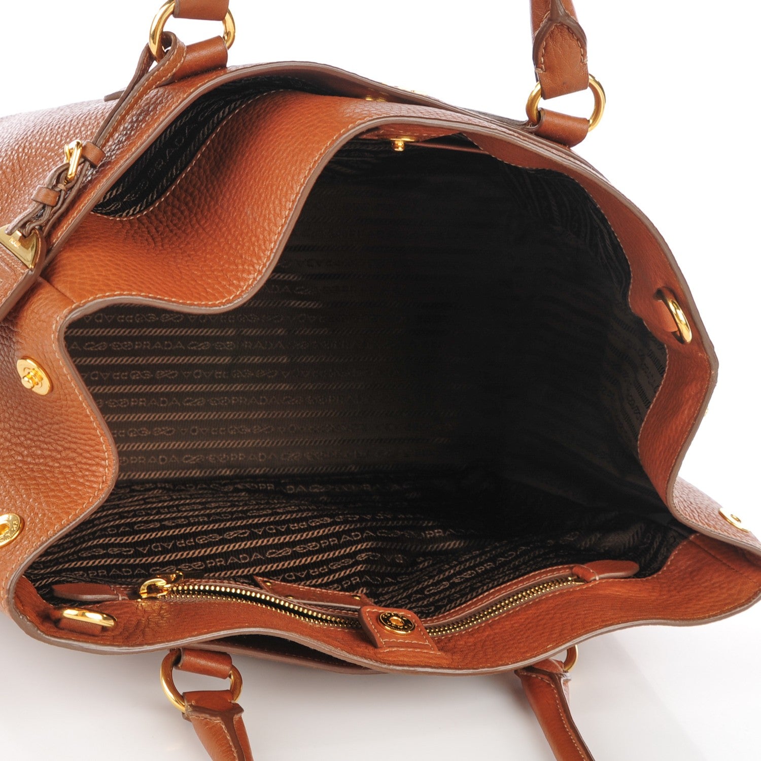 Prada Vitello Daino Tote Caramel 5 of 9