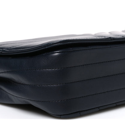 Chanel Calfskin Chevron Quilted Medium Statement Flap Navy 8 of 10