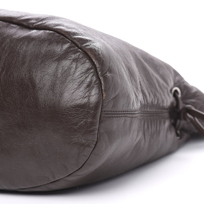 Chanel Tweed Lambskin Drawstring Tweedy Tote Brown 10 of 14