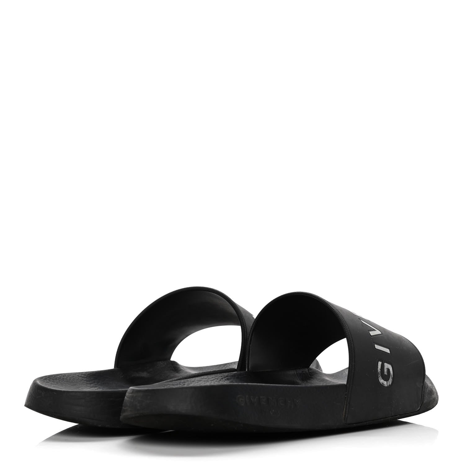 Givenchy Rubber Logo Pool Slide Sandals 38 Black 3 of 8