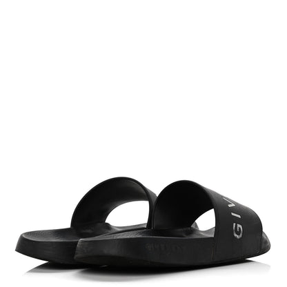 Givenchy Rubber Logo Pool Slide Sandals 38 Black 3 of 8