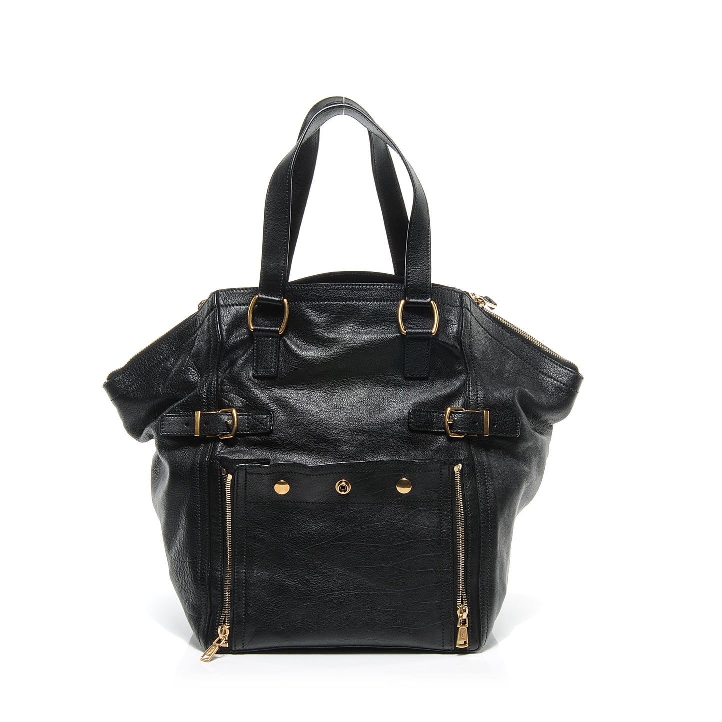 Leather Large Downtown Tote Black