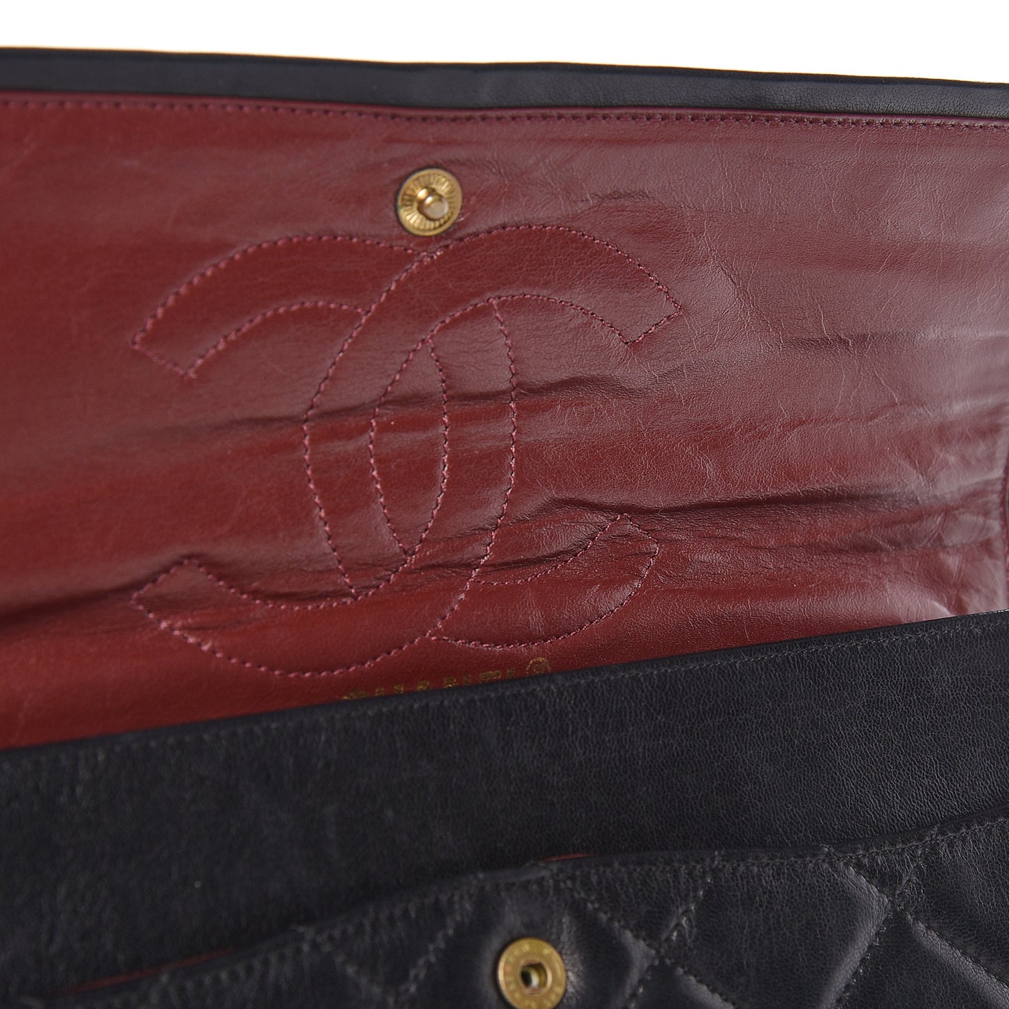 Lambskin Quilted Medium Double Flap Black