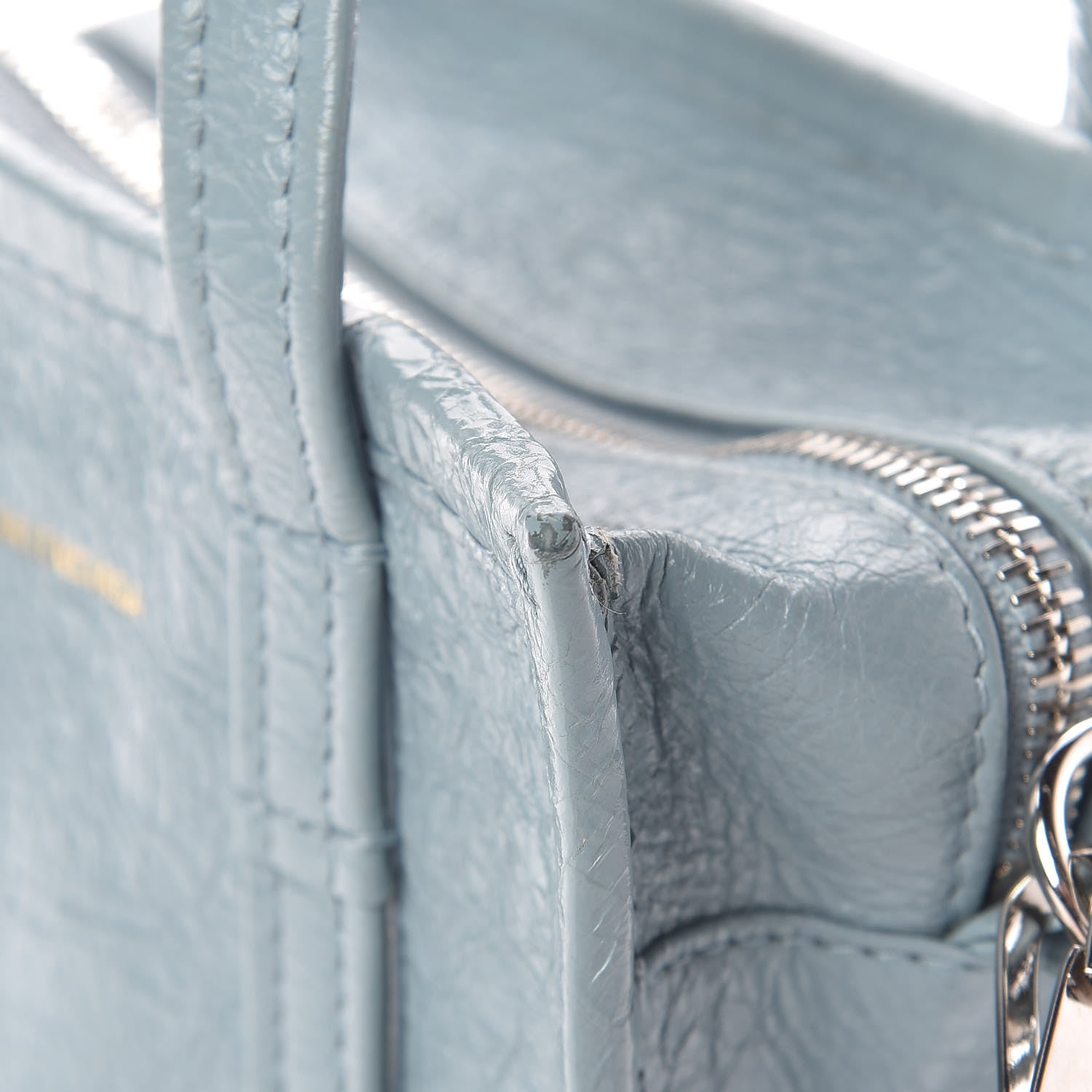 Balenciaga Agneau Arena XXS Bazar Shopper Tote Bleu Gris 17 of 18