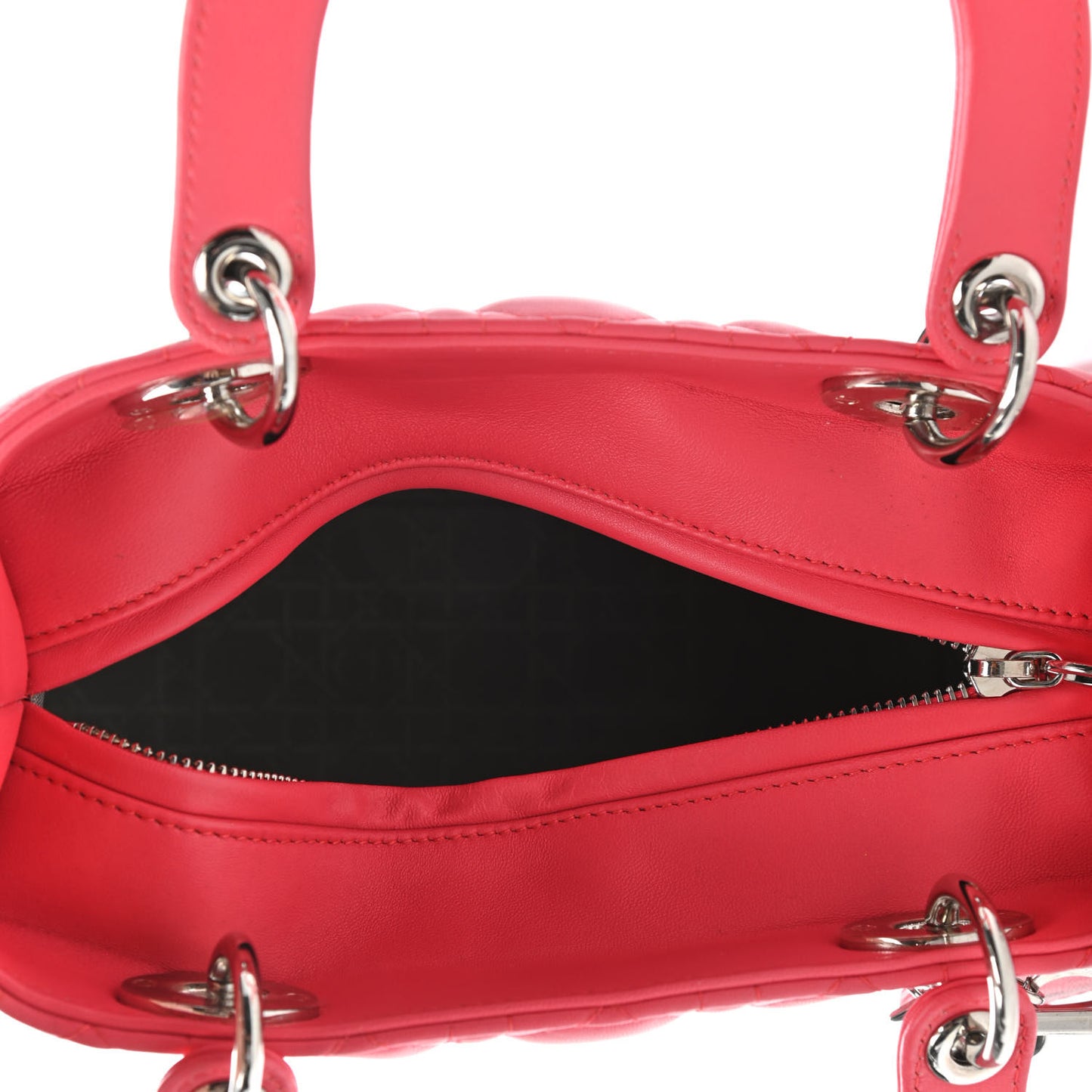 Lambskin Cannage Medium Lady Dior Coral
