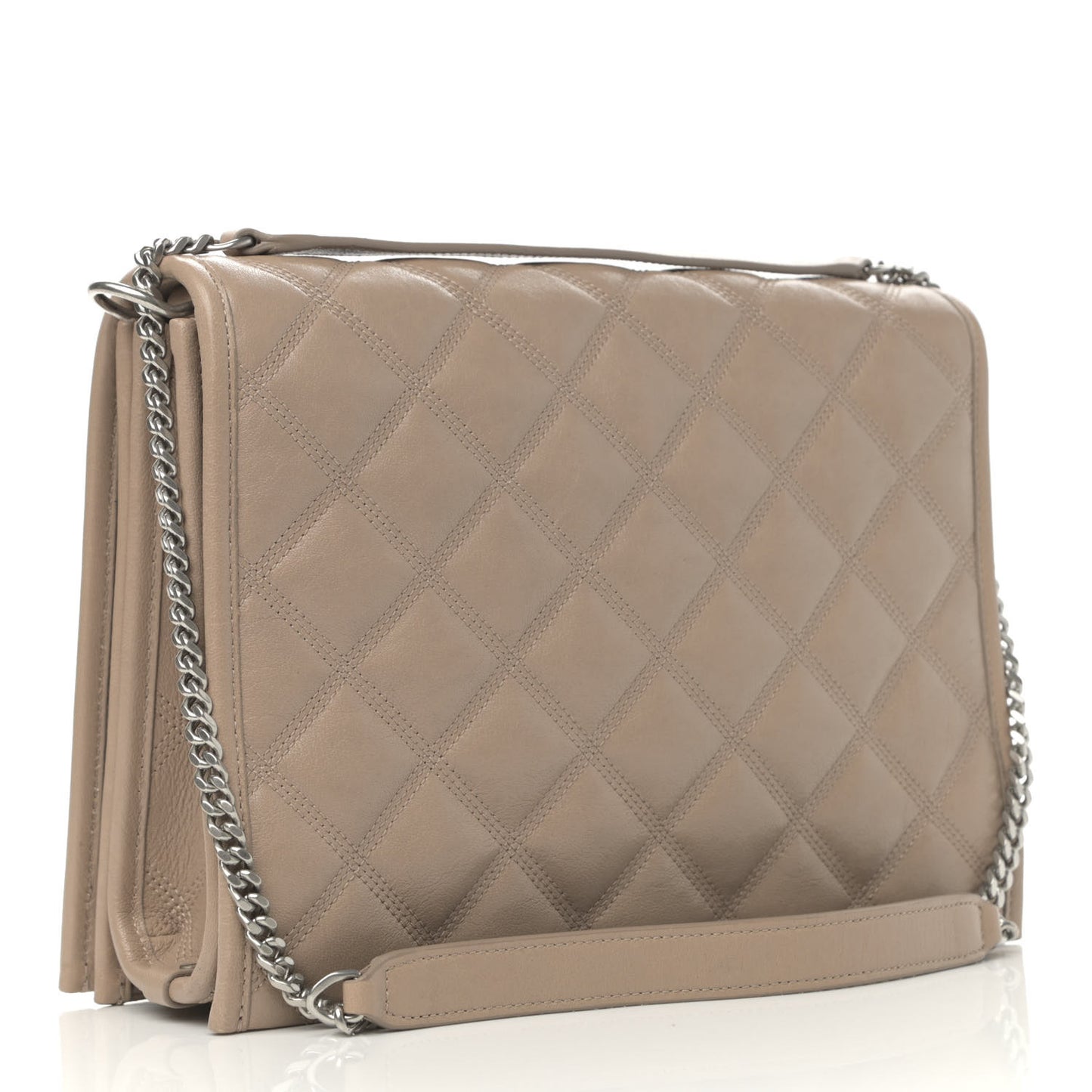 Lambskin Quilted Small Becky Chain Bag Gold Sand