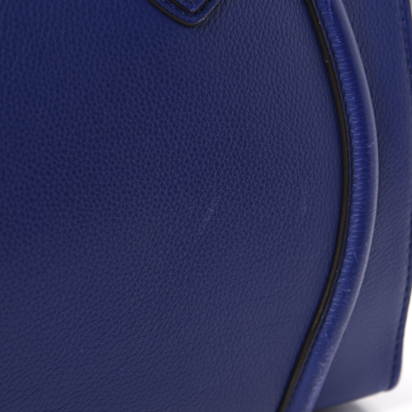 Drummed Calfskin Mini Luggage Indigo
