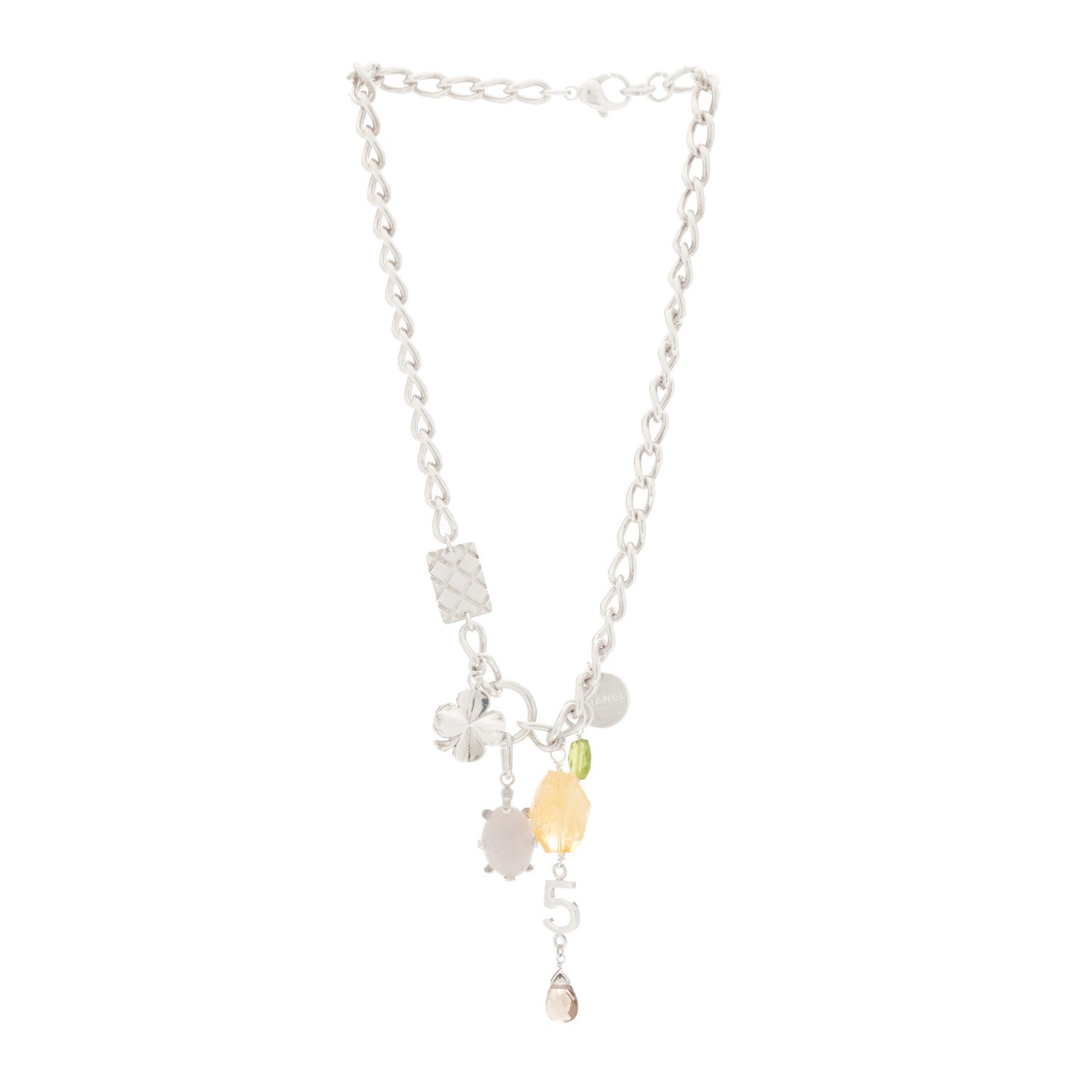 Sterling Silver Multi Gemstone Lucky Charms Necklace