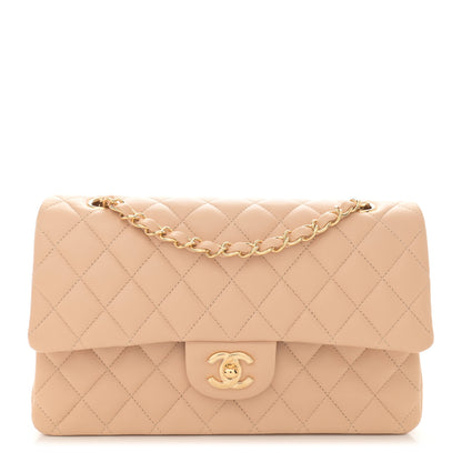Chanel Lambskin Quilted Medium Double Flap Beige 1 of 11