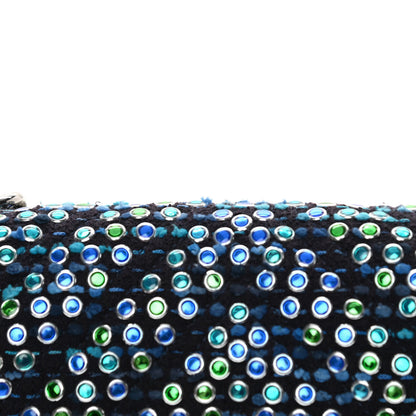 Chanel Tweed Crystal Calfskin Chevron Medium Boy Flap Blue 18 of 18