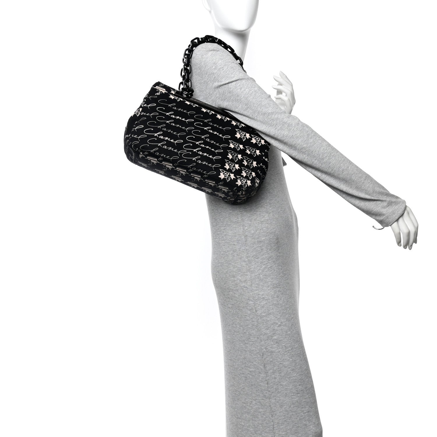 Chanel Canvas Camellia Flower Tote Black 2 of 13