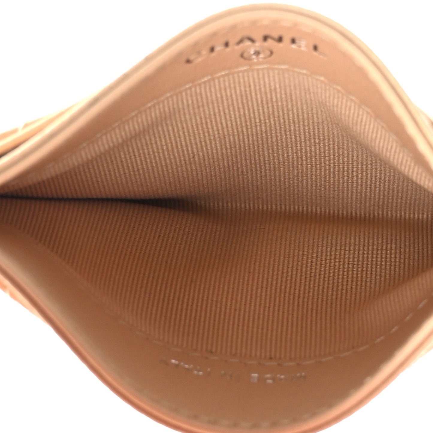Caviar Quilted Card Holder Beige