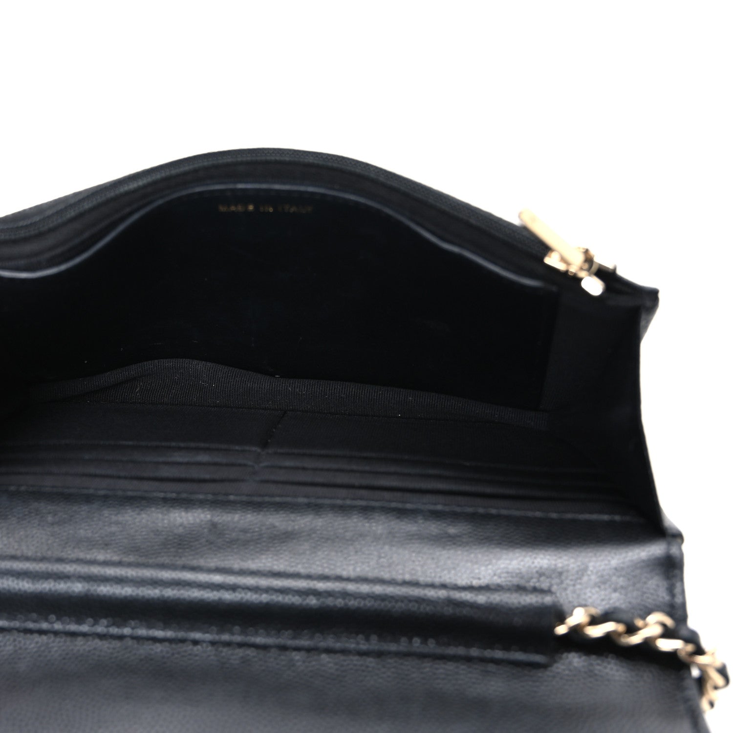 Chanel Shiny Caviar Enamel Quilted CC Wallet On Chain WOC Black 5 of 11