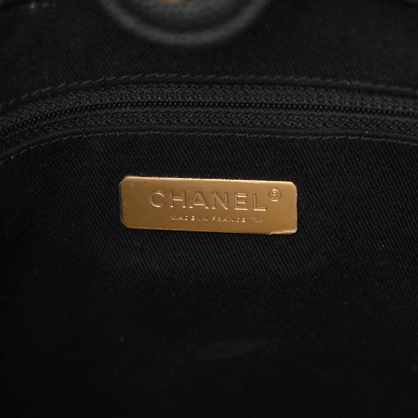 Caviar Stitched Large Shopping Tote Bag Black
