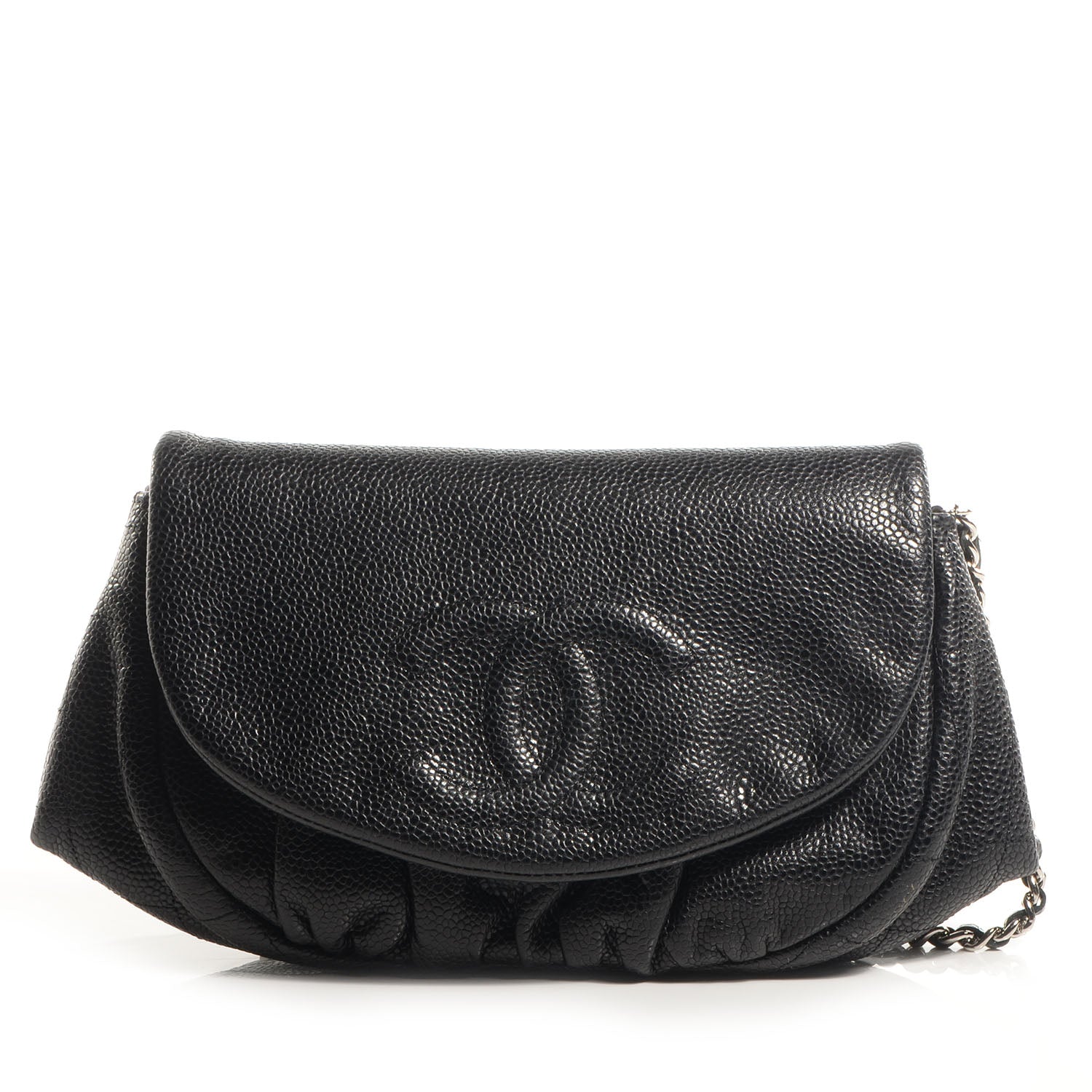 Chanel Caviar Half Moon Wallet On Chain WOC Black 1 of 8